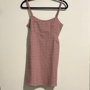 Brandy Melville pink plaid Collen dress